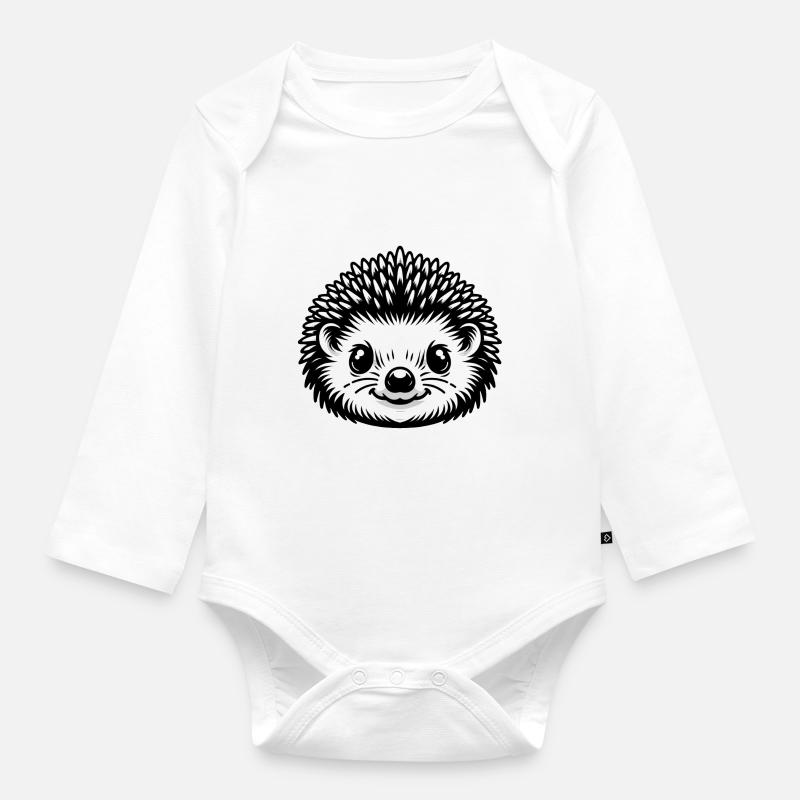 Igel - Baby Bio-Langarm-Body - Weiß