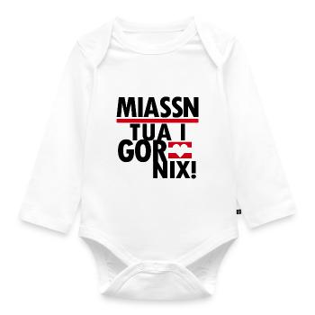 Austrian dialect Styrian - Organic Longsleeve Baby Bodysuit - white - Front