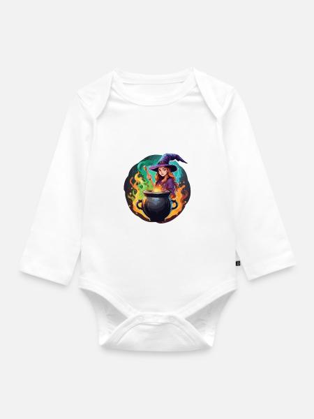 Hexe / Magie / Hexenritual / Märchen / Zauber - Baby Bio-Langarm-Body - Weiß