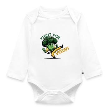 Fight for Vegans | FIGHT FOR VEGAN - Organic Longsleeve Baby Bodysuit - white - Front