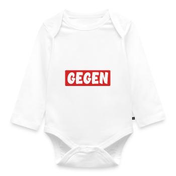 Ossis Gegen Rechts - Rechts Nein Danke - Baby Bio-Langarm-Body - Weiß - Vorne