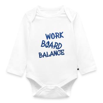 snowboarding boarden - Baby Bio-Langarm-Body - Weiß - Vorne