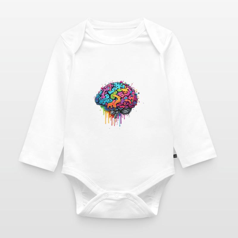 Brain / Knowledge / Intelligence / Smart / Thinking Organic Longsleeve Baby Bodysuit