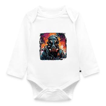 Apocalypse / Doomsday / Destruction / Anarchy - Organic Longsleeve Baby Bodysuit - white - Front