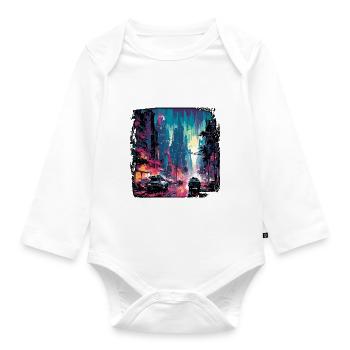 Apocalypse / Doomsday / Destruction / Anarchy - Organic Longsleeve Baby Bodysuit - white - Front