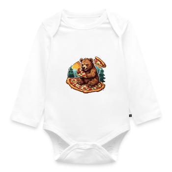 Pizza / Fast Food / Italian / Margherita - Organic Longsleeve Baby Bodysuit - white - Front