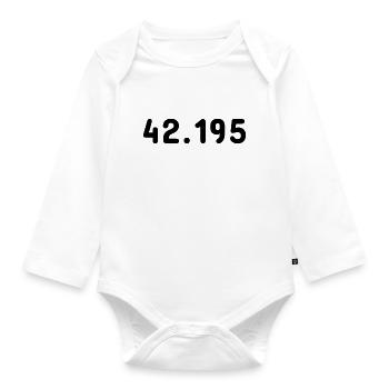 42.195 - Marathon - Baby Bio-Langarm-Body - Weiß - Vorne