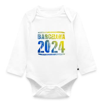 Barcelona 2024 Colorful Holidays - Organic Longsleeve Baby Bodysuit - white - Front