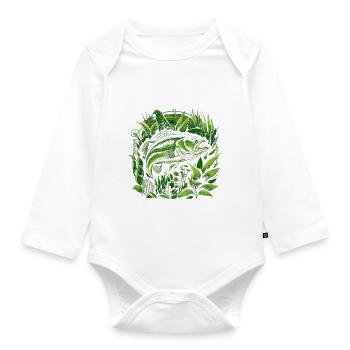 Bass Fish - Baby Bio-Langarm-Body - Weiß - Vorne