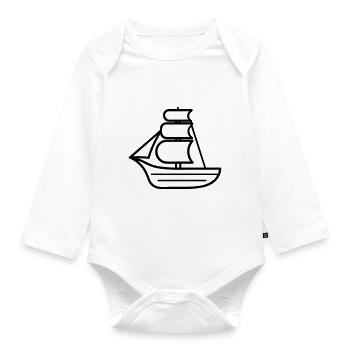 pirate ship - Organic Longsleeve Baby Bodysuit - white - Front