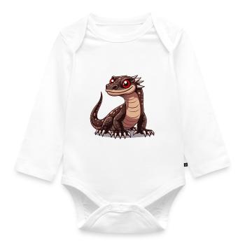 Monitor Lizard - Organic Longsleeve Baby Bodysuit - white - Front