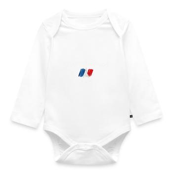 French touch 1 - Body Bébé bio manches longues - blanc - Devant