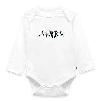 idée Cadeau pour papy mamie pieds noirs - Body Bébé bio manches longues - blanc - Devant