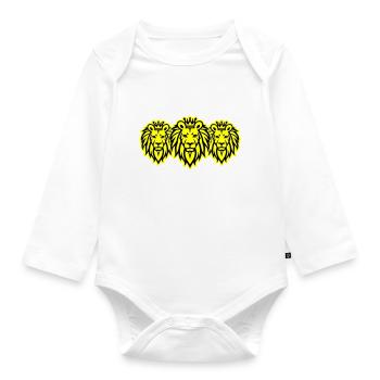 Löwen Team Krone - Baby Bio-Langarm-Body - Weiß - Vorne