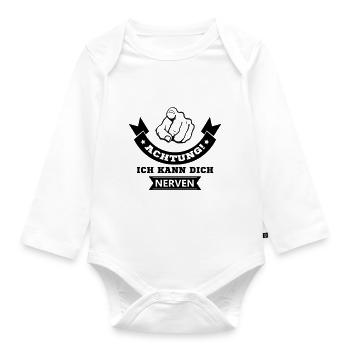I can annoy you - Organic Longsleeve Baby Bodysuit - white - Front