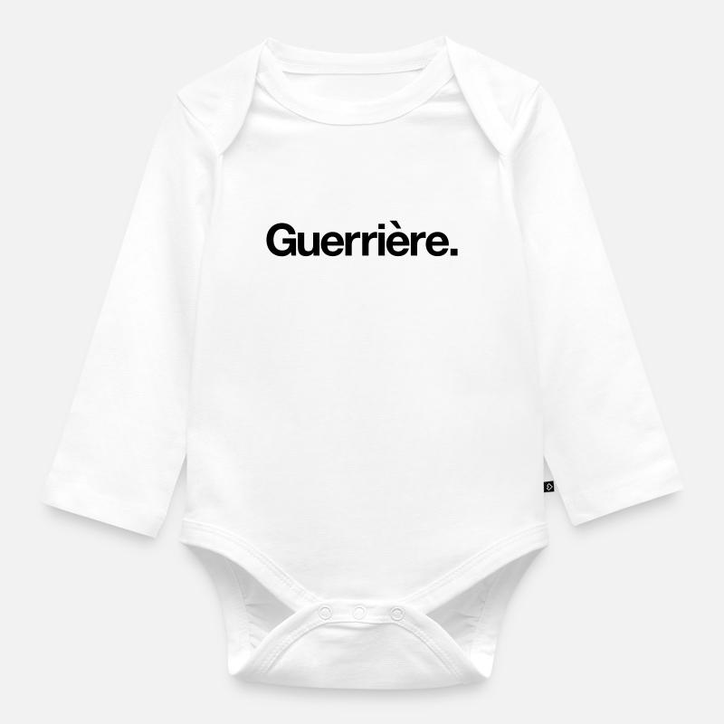 Guerrière. - Body Bébé bio manches longues - blanc