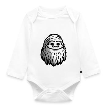 Smiling Yeti - Sasquatch Sighting - Organic Longsleeve Baby Bodysuit - white - Front