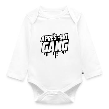 Après-ski course - Organic Longsleeve Baby Bodysuit - white - Front