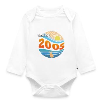 best of 2005 – Celebrating 20 Years of Awesomeness - Organic Longsleeve Baby Bodysuit - white - Front