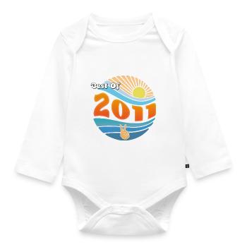 Geboren 2011 – Wir feiern 14 erstaunliche Jahre - Baby Bio-Langarm-Body - Weiß - Vorne