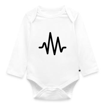 Heartbeat, pulse - Organic Longsleeve Baby Bodysuit - white - Front