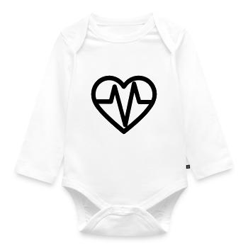battement de coeur - Body Bébé bio manches longues - blanc - Devant