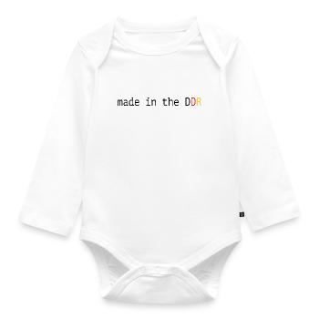 GDR Funny Saying Made in the GDR - Organic Longsleeve Baby Bodysuit - white - Front