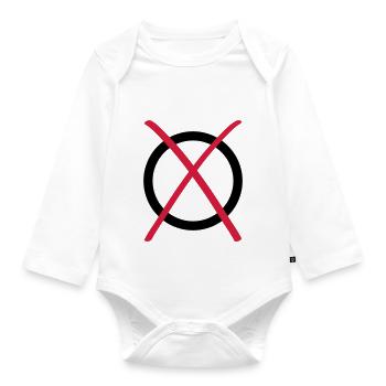 yes no ok election - Organic Longsleeve Baby Bodysuit - white - Front