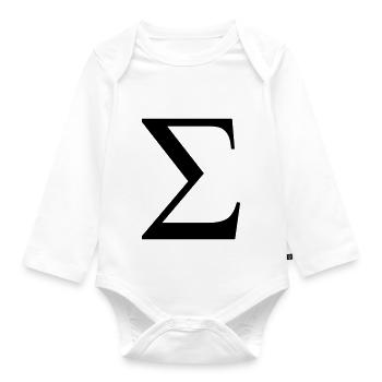 sigma greek - Organic Longsleeve Baby Bodysuit - white - Front