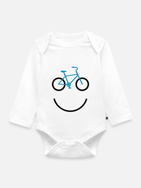 bicycle smiley - Baby Bio-Langarm-Body - Weiß