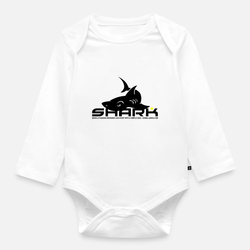 shark-sixmilliards.com - Organic Longsleeve Baby Bodysuit - white