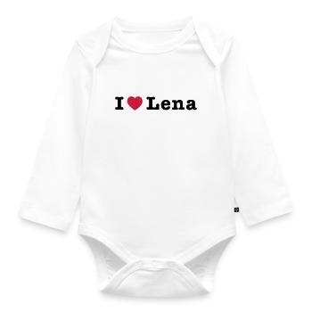 I Love Lena 1 - Organic Longsleeve Baby Bodysuit - white - Front