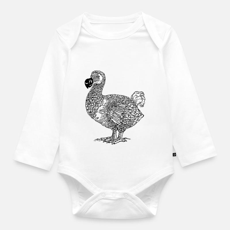 DODO Vogel - Baby Bio-Langarm-Body - Weiß