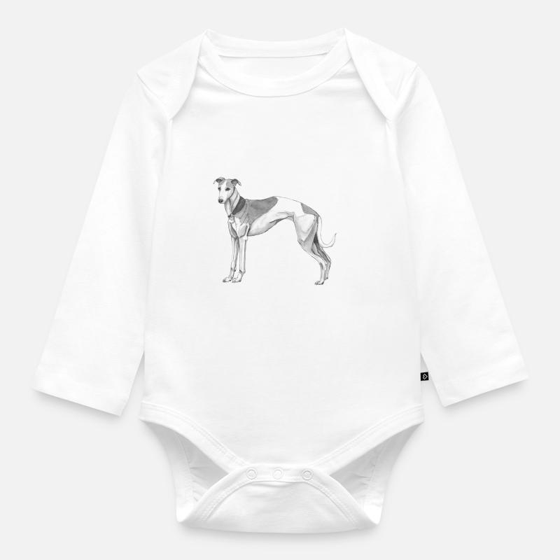 Whippet - Baby Bio-Langarm-Body - Weiß