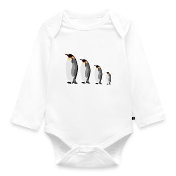 Emperor penguin group - Organic Longsleeve Baby Bodysuit - white - Front