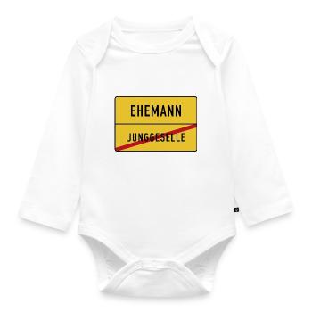 Junggeselle Ehemann - Baby Bio-Langarm-Body - Weiß - Vorne