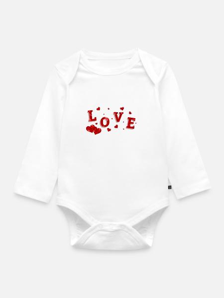 Love - Baby Bio-Langarm-Body - Weiß