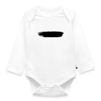 Pinselstrich Strich Dekoration brush stroke - Baby Bio-Langarm-Body - Weiß - Vorne