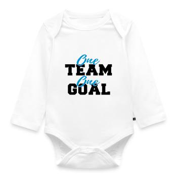 Team Work Goal Sport Team Goal Gift Idea - Organic Longsleeve Baby Bodysuit - white - Front