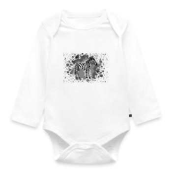 Zebra - Baby Bio-Langarm-Body - Weiß - Vorne