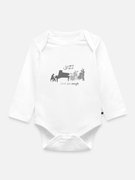 Jazz three are enough Jazz Musik - Baby Bio-Langarm-Body - Weiß