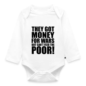 Can't Feed The Poor - Organic Longsleeve Baby Bodysuit - white - Front