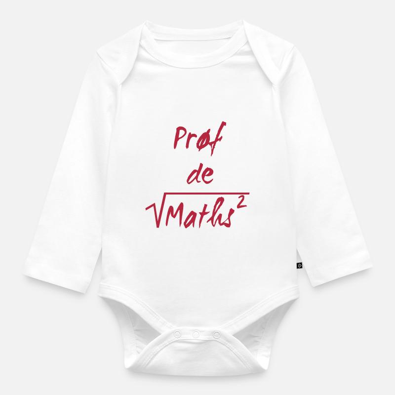 Prof de maths - Baby Bio-Langarm-Body - Weiß