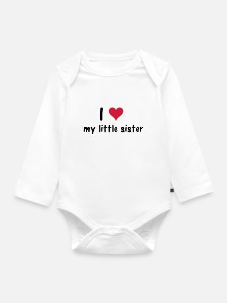 Sister - Baby Bio-Langarm-Body - Weiß