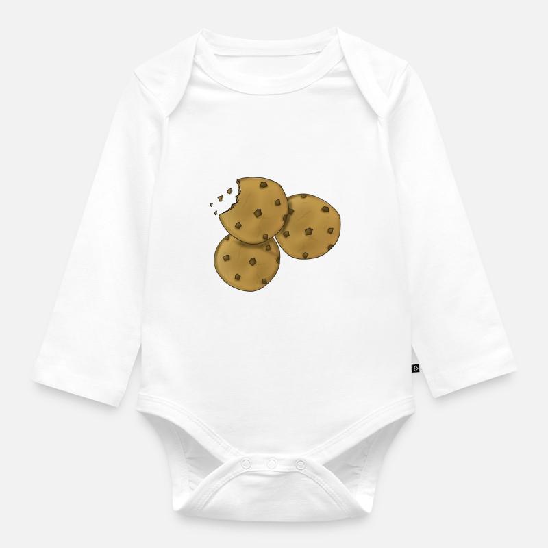 Biscuit biscuit cookie cookie - Body Bébé bio manches longues - blanc
