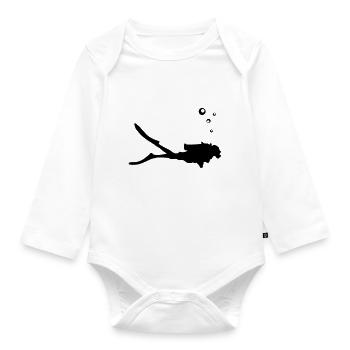Taucher, tauchen - Baby Bio-Langarm-Body - Weiß - Vorne