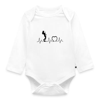 Heartbeat avec coeur golf1 - Body Bébé bio manches longues - blanc - Devant