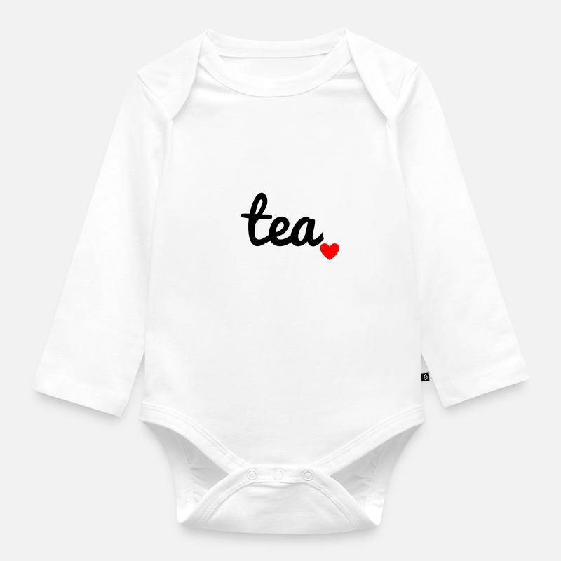 thé - Body Bébé bio manches longues - blanc