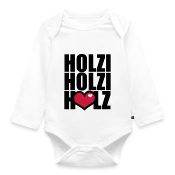 Ich und mein Holz - Baby Bio-Langarm-Body - Weiß - Vorne