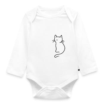 Chat Chats Yin Yang Cadeau de Noël Enfant - Body Bébé bio manches longues - blanc - Devant